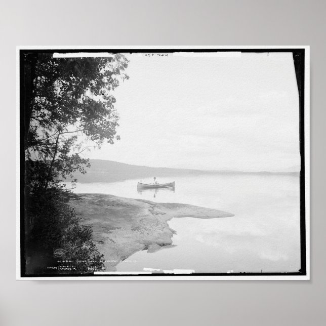 Poster Round Lake, Adirondacks, New York, Canoë (Devant)