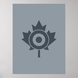 Poster Rounde canadienne de la feuille d'érable Mod CANAD