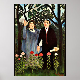 Poster Rousseau - La Muse qui inspire le poète