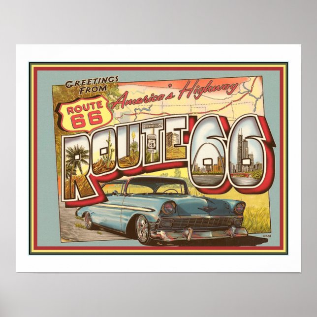 Poster Route 66 (Devant)
