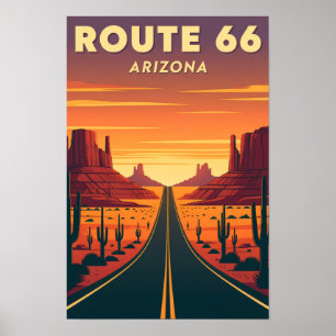 Poster Route 66 Arizona Mother Road Voyage Vintage