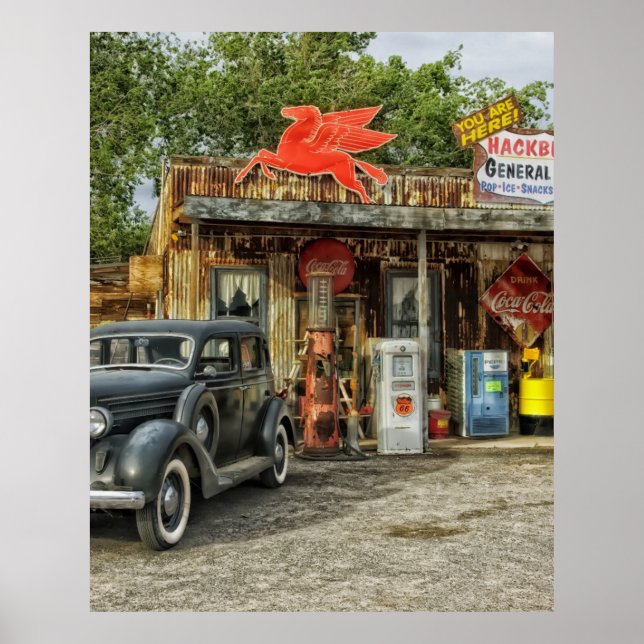 Poster Route 66 Arizona rustique rétro store (Devant)