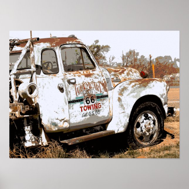 Poster Route 66 Camion-remorque au Nouveau-Mexique (Devant)