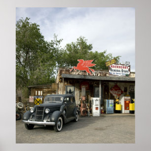 Poster Route 66 General Store & Gas Station