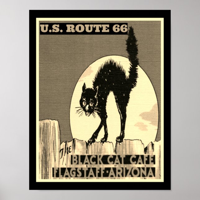Poster Route 66 Le Black Cat Cafe (Devant)