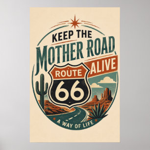 Poster Route 66 Mother Road Vivante