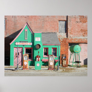 Poster Route 66 Old Conoco Station