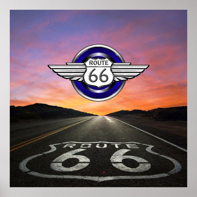 Poster Route 66 - Vintage / classique - SRF (Devant)