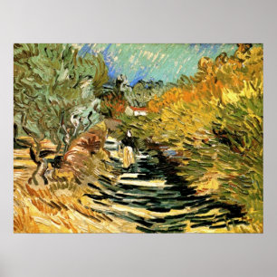 Poster Route à Saint-Rémy Figure féminine, Vincent van Go