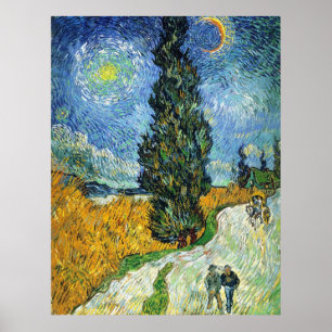 Poster Route avec Cyprès (van Gogh)