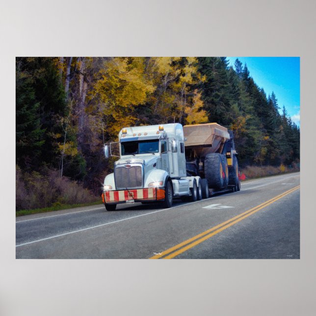 Poster Route de camion de cargaison de camion de fret (Devant)