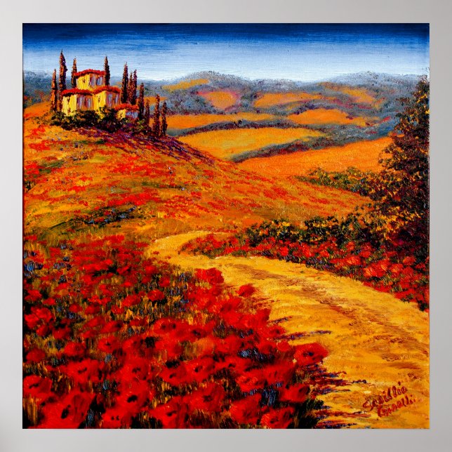 Poster Route de la Toscane vers la Villa (Devant)