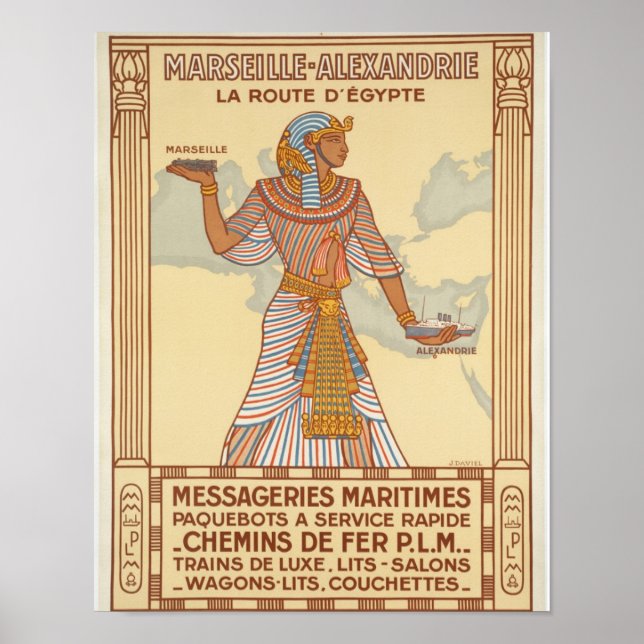 Poster Route de Marseille à Alexandrie (Devant)