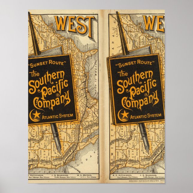 Poster Route du coucher du soleil (Devant)