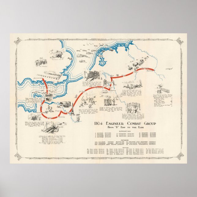 Poster Route du groupe de combat des anciens 2ÈME GUERRE  (Devant)