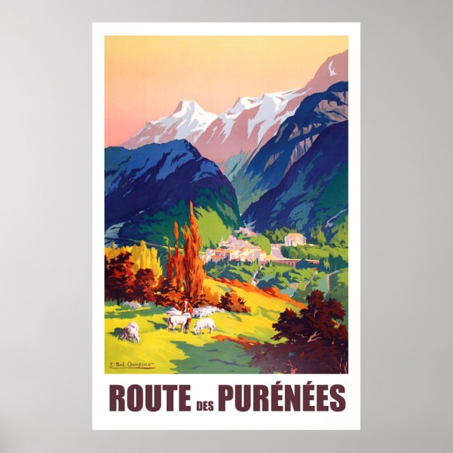 Poster Route en Pyrénées, France (Devant)