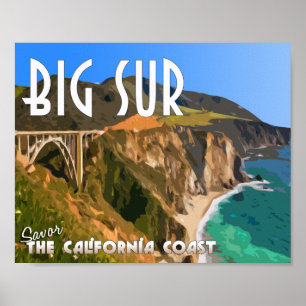 Poster Route Pacifique Big Sur Californie