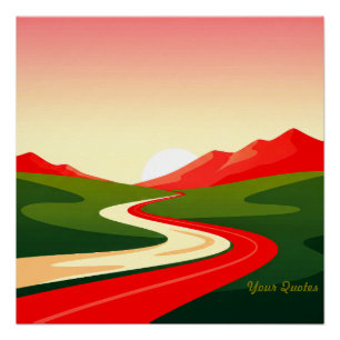Poster Route sinueuse vers le soleil