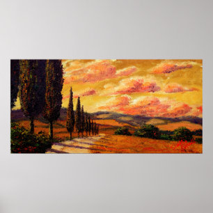 Poster Route Toscane Cypress