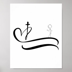 Poster Route vers la Croix - Conception lumineuse