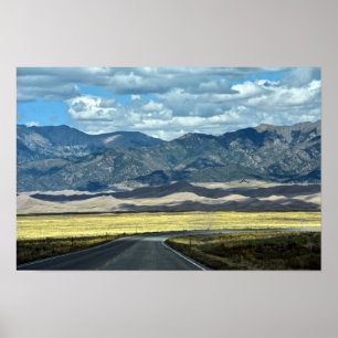 Poster Route vers le Great Sand Dunes National Park, fair