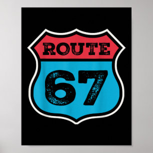 Poster Route Vintage 67 Six Seven Meme 67e Anniversaire 8