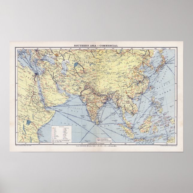 Poster Routes commerciales | Asie du Sud (Devant)