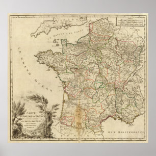 Poster Routes postales de la France