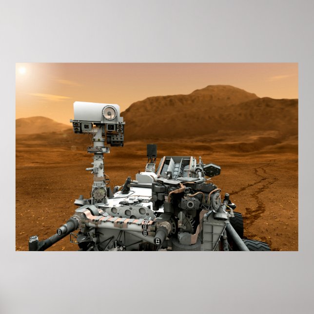 Poster Rover Curiosity Du Laboratoire Scientifique Mars.  (Devant)
