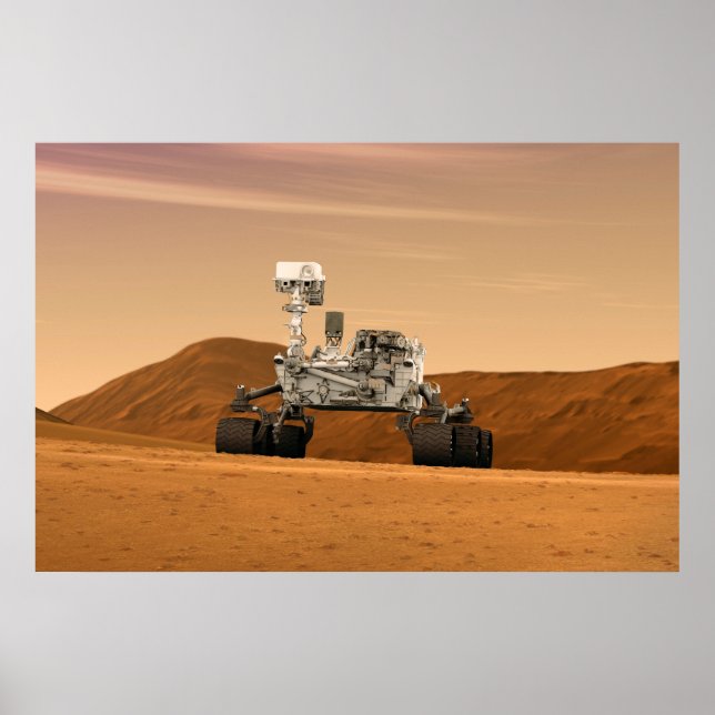 Poster Rover Curiosity Du Laboratoire Scientifique Mars.  (Devant)