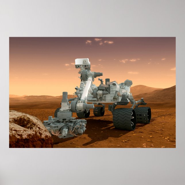 Poster Rover Curiosity Du Laboratoire Scientifique Mars.  (Devant)