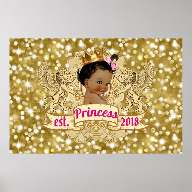 Poster Royal African Princess Pink|Gold Parties scintilla (Devant)