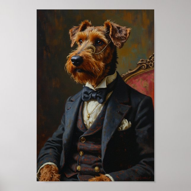 Poster Royal Airedale Terrier Portrait (Devant)