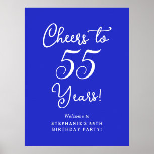 Poster Royal Blue encourage à 55 ans Anniversaire Bienven
