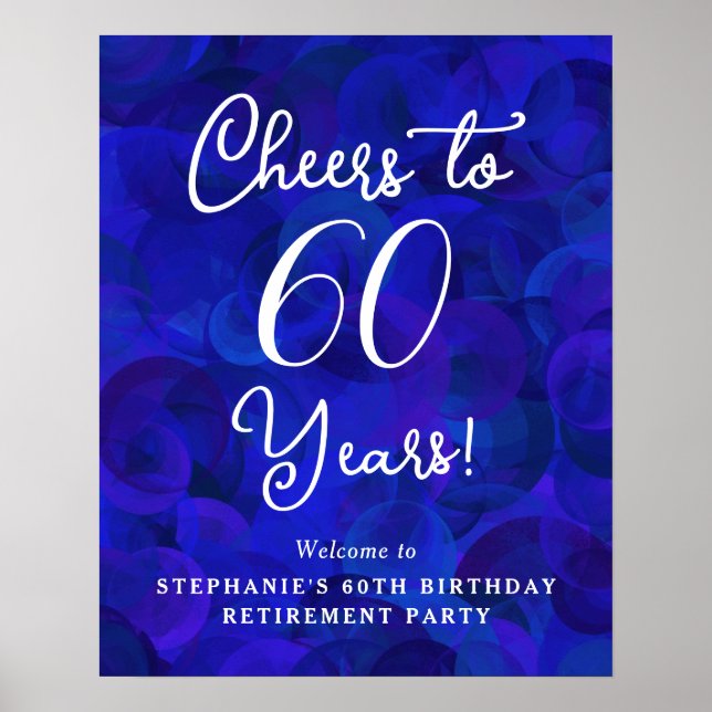 Poster Royal Blue encourage à 60 ans Anniversaire retrait (Devant)