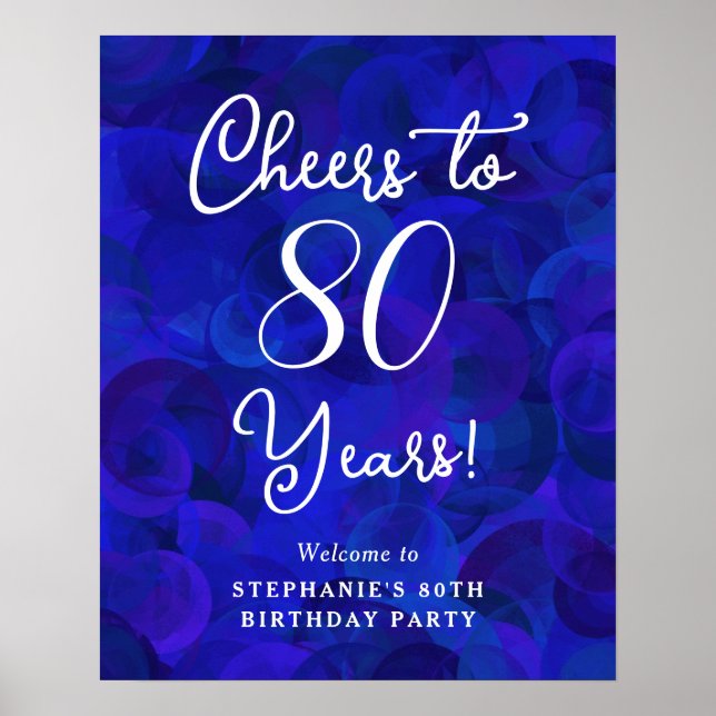 Poster Royal Blue encourage à 80 ans 80e anniversaire (Devant)