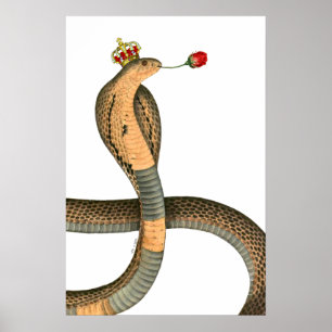 Poster Royal Cobra King Chef Rose Surreal Crown