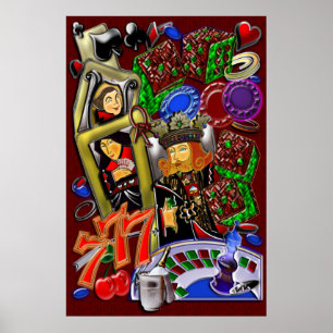 Poster Royal Heart Flush, Casino Art