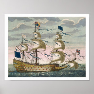 Poster Royal (navire phare) de la flotte anglaise,