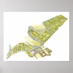 Poster Royal Palace et jardins. Aranjuez Espagne