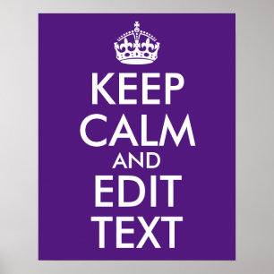 Poster Royal Purple Conserver le calme et modifier le tex