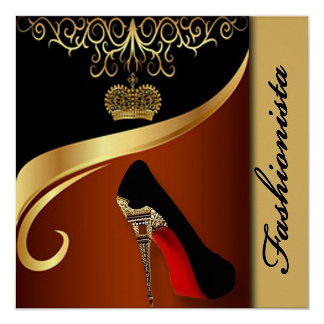 Poster Royality Paris High Heel & Gold Motif (Devant)