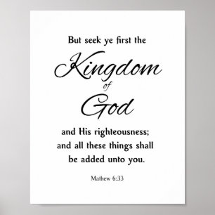 Poster Royaume de Dieu, Mathew 6