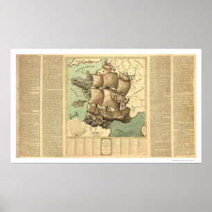 Poster Royaume de France en voilier 1796
