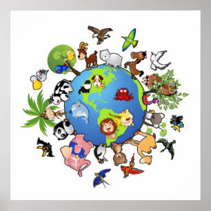 Poster Royaume des animaux : Animaux autour du monde