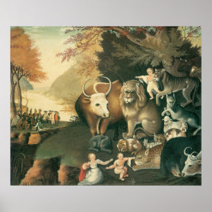 Poster Royaume pacifique par Edward Hicks Vintage Folk Ar