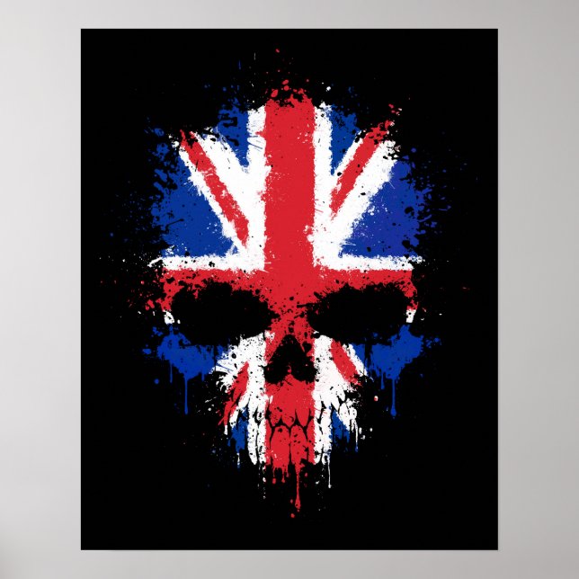 Poster Royaume-Uni Splatter Skull (Devant)