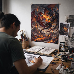 Poster Royaumes mythiques : Choc de dragons