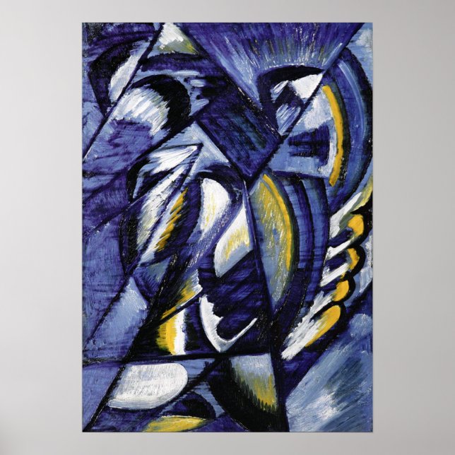 Poster Rozanova - Bleu sur fer-blanc 1913 (Devant)