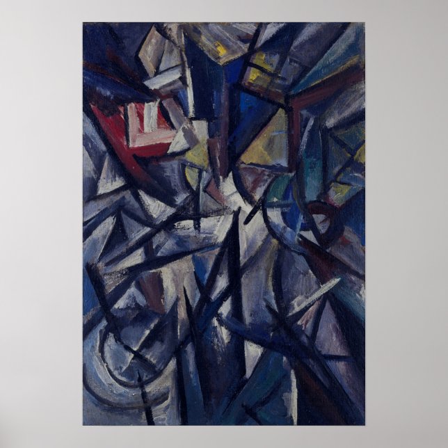 Poster Rozanova - Composition du paysage futuriste 1913 (Devant)